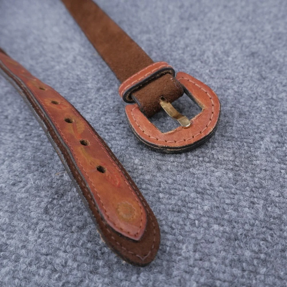 Vintage Tooled Leather Belt Womens 30